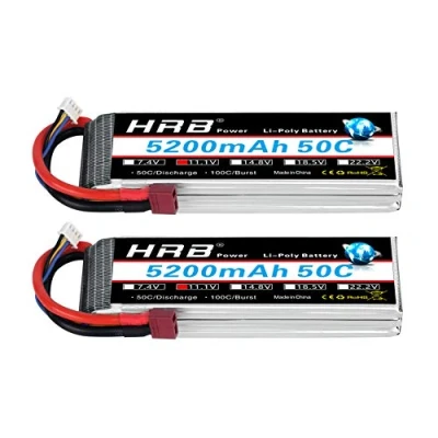 Afbeelding van HRB 2PCS 3S 11.1V 5200mAh 50C Lipo batterij voor RC Drone Helicopter Vliegtuig Quadcopter Car Truck (Dean T Plug Style)
