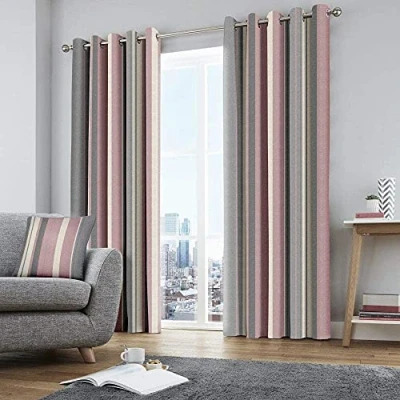 Afbeelding van Fusion Twee gordijnpanelen, katoen, polyester, roze, 229 cm (90) x