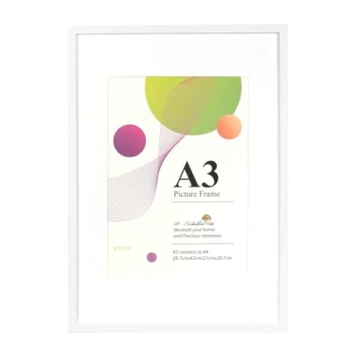 Afbeelding van Scholar Tree A3 lijst, 1 pak wit frame, witte fotolijsten, 29,7 x 42 cm, houten fotolijsten met A4 bevestiging, wandophanging