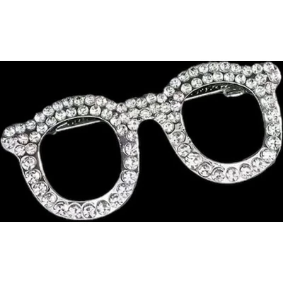 Afbeelding van Broche Bril Strass ( Zilverkleurig) 4.8 x 2.2 cm