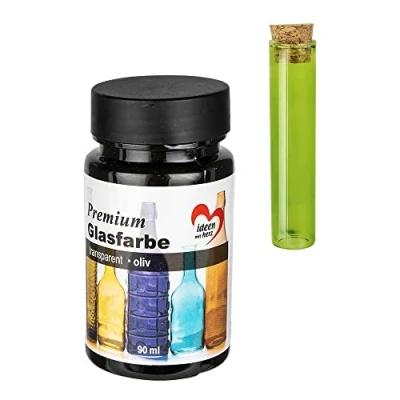 Afbeelding van Ideen mit Herz Premium glasverf, transparant, waterdicht, 90 ml (olijf)