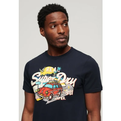 Afbeelding van Superdry Graphic Tshirt print, Heren, Maat: Small, Eclipse navy