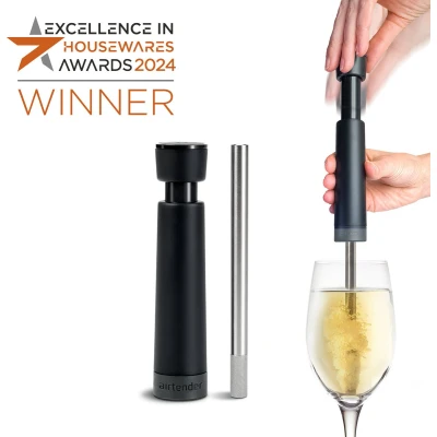 Afbeelding van Airtender Wine Aerator Set Pomp met Beluchter Kunststof Zwart