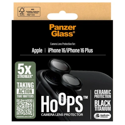 Afbeelding van Screenprotector Apple iPhone 16: PanzerGlass Hoops Ceramic Lens Protector