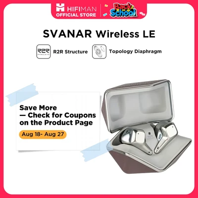 Afbeelding van HiFiMAN SVANAR Draadloze LE Noise Cancelling Bluetooth in Ear Hi Fi Oortelefoon met Hymalaya DAC, Topologie Membraan Driver, IPX5 Water/Zweetbestendig, Bruin