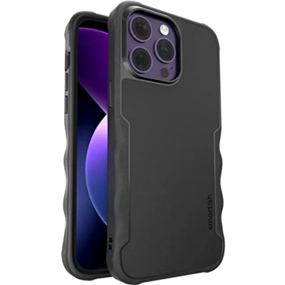 Afbeelding van Smartish iPhone 14 Pro Max beschermende magnetische hoes Gripzilla compatibel met MagSafe [robuust + tough] Heavy Duty Grip Cover w/Drop Getest Bescherming voor Apple Black Tie