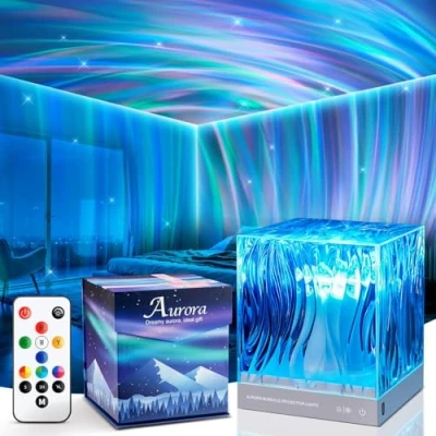 Afbeelding van led sterrenhemel projector voor kinderen, RGB 3D lavalamp met 18 verlichtingseffecten en afstandsbediening, tijdopname, noorderlicht projector, Aurora Light, sterrenhemel, nachtlampje,