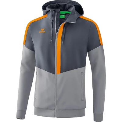 Afbeelding van Erima Squad tracktop jack met capuchon slate grey/monument grey/ new orange 34 / S