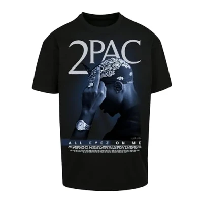 Afbeelding van Mister Tee Tupac All F*ck the World 2.0 Oversize Heren T shirt S Zwart