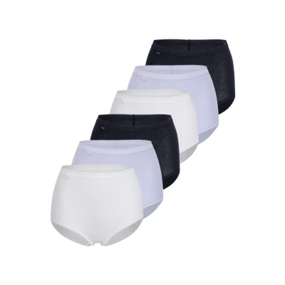 Afbeelding van Sloggi MAXI 6ER PACK Basic Onderbroeken Weiß hellblau schwarz, Dames, Maat: 46, schwarz