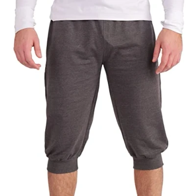 Afbeelding van Gennadi Hoppe Heren 3/4 joggingbroek trainingsbroek sportbroek bermuda sport shorts korte broek capribroek, donkergrijs, 4XL