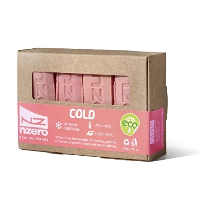 Afbeelding van NZEROWAX Koud Biologisch Wasblok Cold Roze, 200g (50gx4) Ecologische plantaardige was. Voor omstandigheden Droge sneeuw, 4 C / 12 C…
