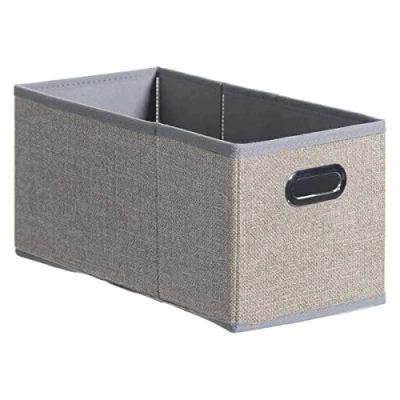 Afbeelding van Opbergmand/kastmand 7 liter beige linnen 31 x 15 cm Opbergmanden