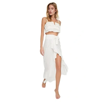 Afbeelding van Trendyol Dames vliegwiel gedetailleerde rok. Skirt, Ecru, 36