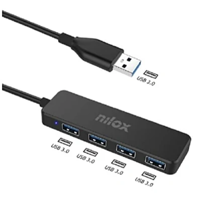 Afbeelding van Hub USB 4 Poorten Nilox NXHUB402 Zwart