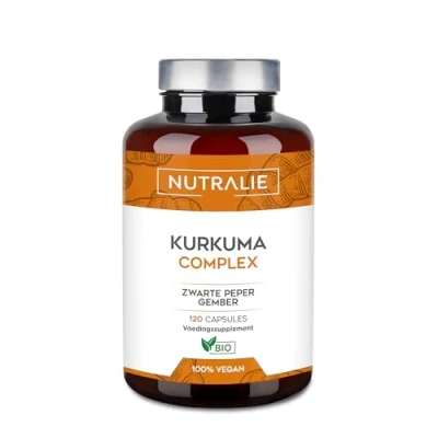 Afbeelding van Kurkuma Bio [1300Mg Dag] Hoge Concentratie Zwarte Peper Gember Piperine Antioxidant en Ontstekingsremmend Gewrichten 120 Vegan Capsules Nutralie