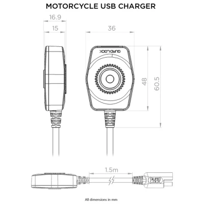 Afbeelding van Quad Lock Motorcycle USB Charger