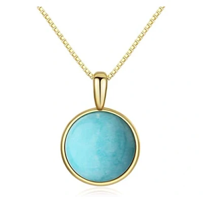 Afbeelding van COAI cadeau ideeën 925 zilveren damesketting met medaillonhanger Ronde hanger van amazoniet
