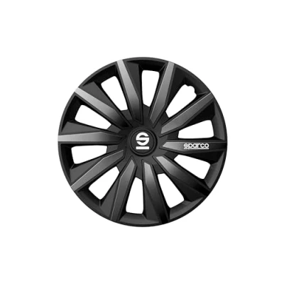 Afbeelding van Sparco Wieldoppen Milano 16 inch Zwart/Grijs Set van 4 stuks
