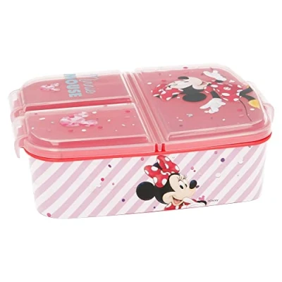 Afbeelding van Minnie Mouse (Disney) Sandwichbox voor kinderen met 3 compartimenten Snackdoos Versierde lunchbox, 1 stuk (1 pak), Disney