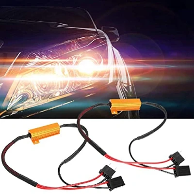 Afbeelding van KIMISS Laadweerstand h7 led, Duokon 2,5 A auto belastingsweerstand koplamp decoder 2 stuks hoge kwaliteit autodecoder voor koplampen Anti Hyper Flash geen fout lastweerstand bedrading