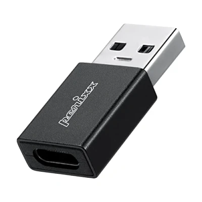 Afbeelding van Perixx PERIPRO 409 USB C aansluiting naar A stekker adapter 3.0 high speed gegevensoverdracht zwart