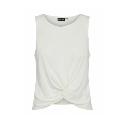 Afbeelding van Pieces Pcanora KNOT Top, Dames, Maat: XS, Cloud dancer