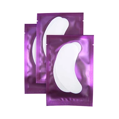 Afbeelding van Florica 50 paar oogpads, wimperverlenging, pluisvrije ogen, gel extensions, patchwork, hydrogel, lint free oogmasker, oogklep, ooggel, patch (paars)
