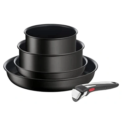 Afbeelding van Tefal Ingenio Unlimited ON Potten &amp; Pannen Starter Set, 5 stuks, Stapelbaar, Verwijderbaar Handvat, Ruimtebesparend, Non Stick, Inductie, Zwart, L3959543