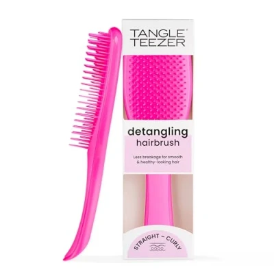 Afbeelding van Tangle Teezer The Ultimate Detangler Haarborstel Voor nat en droog haar Ontwart alle haartypes Vermindert breuk, elimineert knopen Tweelaagse tanden comfortabel handvat Runway Pink
