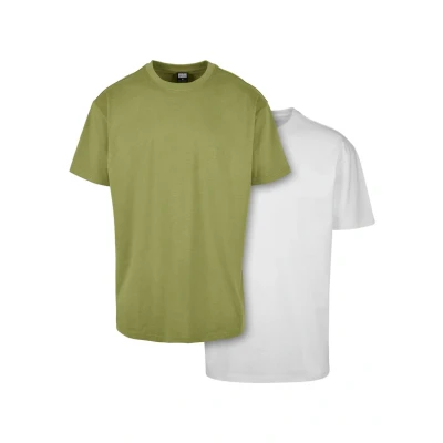 Afbeelding van Urban Classics Heavy 2PACK Tshirt basic, Heren, Maat: Small, Newolive white