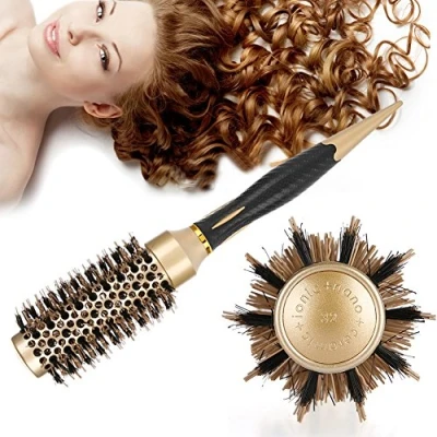 Afbeelding van Draagbare Anion Anti statische Ronde Haar Kam Salon Styling Borstel Goud &amp; Zwart (A1813 32)