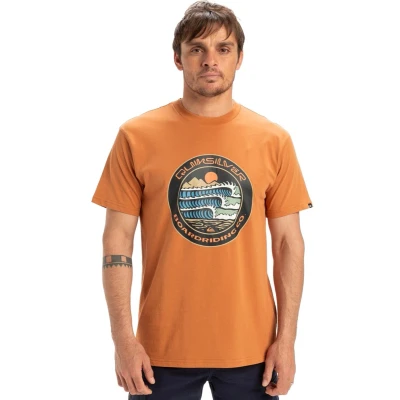 Afbeelding van Quiksilver Ev Three Seas Heren T shirt Eqyzt08051 cmn0 Kleur Bruin Maat M