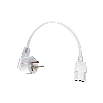 Afbeelding van shortix kort netsnoer (stroomkabel met geaarde stekker type E+F op rechte koelapparaataansluiting). wit. 40cm.