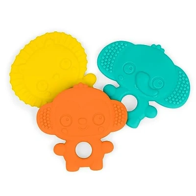 Afbeelding van Bright Starts Juicy Chews, 3 verschillende dierstructuren en glimlachende gezichten, BPA vrij, voor alle baby&#039;s vanaf maanden