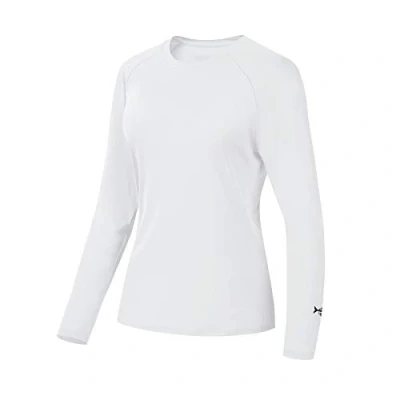 Afbeelding van Bassdash Rash Guard UPF 50+ UV zonbescherming T shirt voor dames, lange mouwen, vissen, wandelen, performance shirts, wit, M