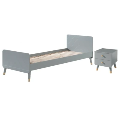 Afbeelding van Deze BILLY combinatie bestaat uit het timeless grijze bed (90x200cm) en de bijpassende nachttafel.