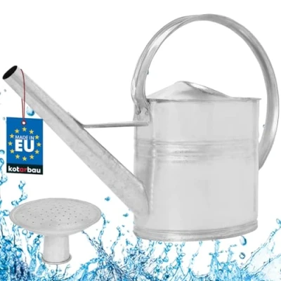 Afbeelding van KOTARBAU® zink gieter ovaal duurzame metalen met sproeier voor binnen en buiten tuinsteker verzinkt 10 l