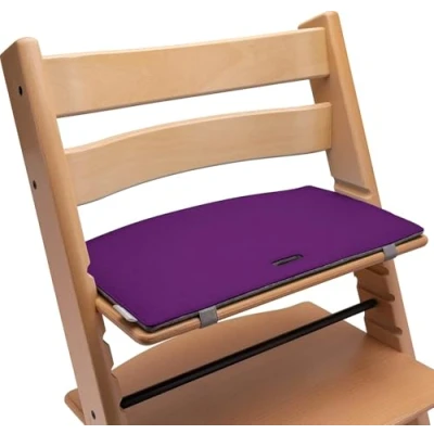 Afbeelding van zitkussen, hoge stoel, compatibel met Stokke Tripp Trapp paars/grijs, kussen, vilt, accessoires voor kinderstoel, hout, trappenstoel Mahona