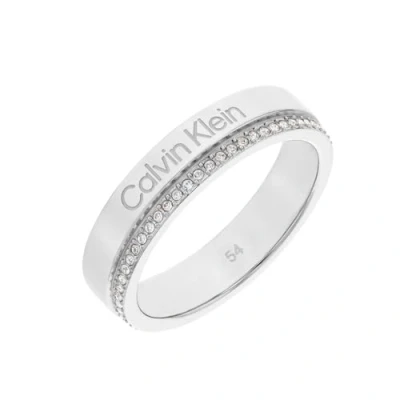 Afbeelding van Calvin Klein Minimal Linear Ring silvercoloured, Dames, Maat: 52, Silver coloured