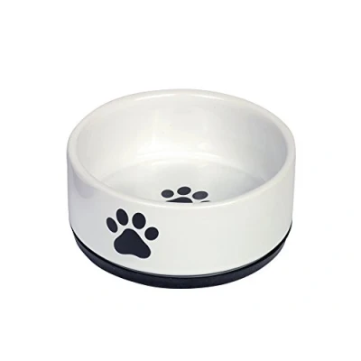 Afbeelding van Nobby Keramische bak Paw, zwart/wit Ø 14 x 6,5 cm, 1 stuk