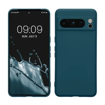 Afbeelding van kwmobile telefoonhoesje geschikt voor Google Pixel 8 Pro Hoesje smartphone Precisie camera uitsnede TPU back cover in mat petrol