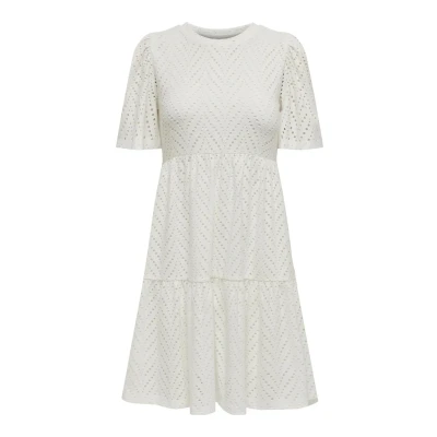 Afbeelding van JDY trapeze jurk JDYCARLA met volant wit
