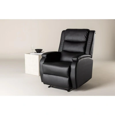 Afbeelding van Svea Pino verstelbare fauteuil lederlook zwart PU leer