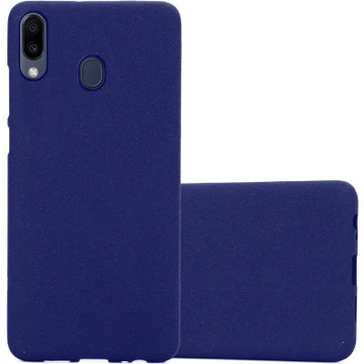 Afbeelding van Cadorabo Hoesje geschikt voor Samsung Galaxy M20 in FROST DONKER BLAUW Beschermhoes gemaakt van flexibel TPU silicone Case Cover