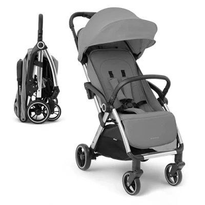 Afbeelding van KikkaBoo EDEN Buggy, kinderwagen tot 22 kg, automatisch vouwen, kantelpositie, ultralicht, compact, grijs