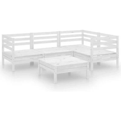 Afbeelding van vidaXL 5 delige Loungeset massief grenenhout wit