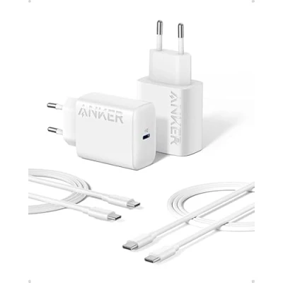 Afbeelding van Anker Supersnelle 25 W USB C oplader met kabel, ondersteunt PPS snel opladen voor Samsung Galaxy S23 Ultra/S23+/S23/S22/S21/S20/Note 20 enz. (2 stuks 1,5 m kabel meegeleverd)