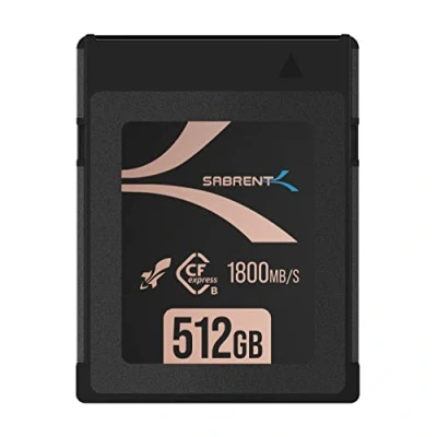 Afbeelding van SABRENT CFexpress geheugenkaart type B 512GB (1800 MB/s lezen, 1700MB/s schrijven, cf express 8k raw voor DSLR, professionele cinematograaf fotograaf videograaf vlogger (CF XXIT 512)