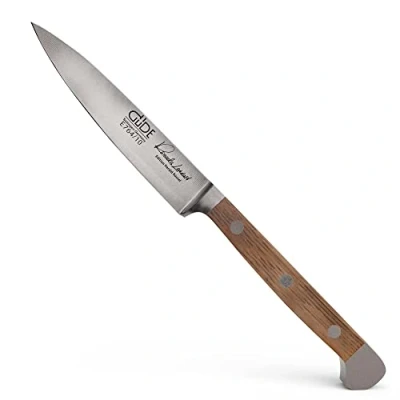 Afbeelding van GÜDE Solingen Lardeermes gesmeed, 10 cm, vaten eikenhout, ALPHA VAT EIKEN, Officemes, dubbele bolster, Handgemaakt Duitsland
